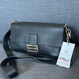 NWT DIVINA FIRENZE LEATHER CROSSBODY FLAP BAG